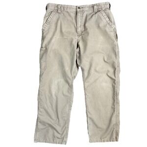 Carhartt Mens‎ Carpenter Loose Fit Pants Khaki 38x30 Rugged Work Outdoor Chore
